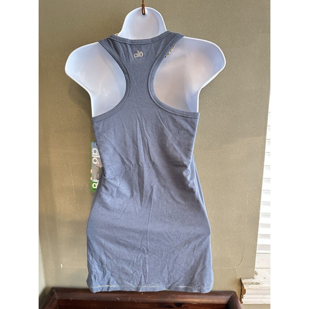 Alo Yoga Rib Support Tank Classic Rocks‎ New Size S   Gray  New with tag